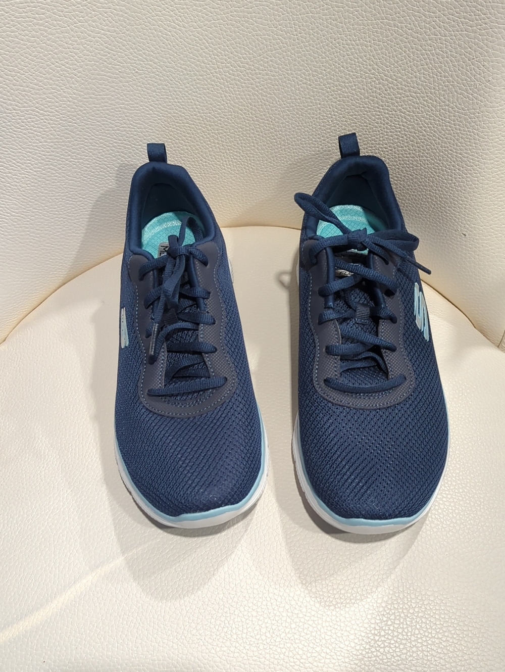 Skechers Navy Athletic Sneakers with Mint Accents